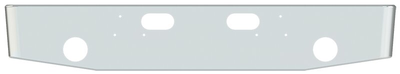 BUMPER FOR FORD L, LN, LT, LTN, LTL, -800, -900, -8000, -9000 1970-1990 16" TAPER ROLLED END CHROME WITH TOW HOLE & ROUND FOG LIGHT HOLES