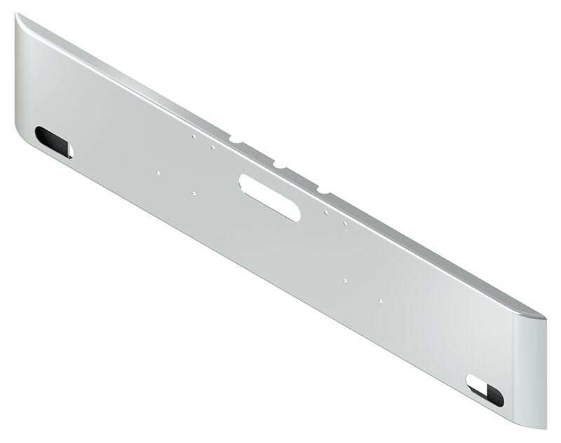 BUMPER FOR FREIGHTLINER CABOVER & CONVENTIONAL & CLASSIC 1984-1999 18" SQUARE ROLLED END CHROME WITH TOW HOLE AND 2 OVAL HOLES