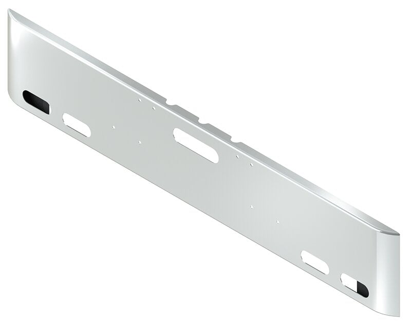 BUMPER FOR FREIGHTLINER CABOVER & CONVENTIONAL & CLASSIC 1984-1999 18" SQUARE ROLLED END CHROME WITH TOW HOLE AND 4 OVAL HOLES
