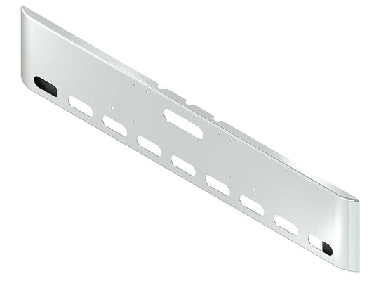 BUMPER FOR FREIGHTLINER CABOVER & CONVENTIONAL & CLASSIC 1984-1999 18" SQUARE ROLLED END CHROME WITH TOW HOLE AND 9 OVAL HOLES