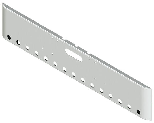 BUMPER FOR FREIGHTLINER CABOVER & CONVENTIONAL & CLASSIC 1984-1999 18" SQUARE ROLLED END CHROME WITH TOW HOLE AND 15 HOLES FOR 2" LIGHTS