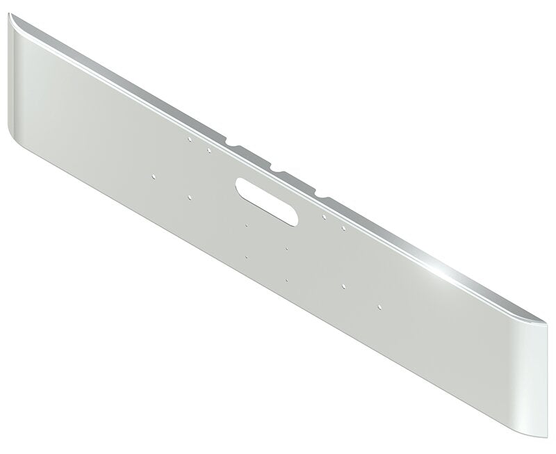BUMPER FOR FREIGHTLINER CABOVER & CONVENTIONAL & CLASSIC 1984-1999 18" SQUARE ROLLED END STAINLESS STEEL WITH TOW HOLE AND LICENSE PLATE HOLES