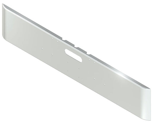 BUMPER FOR FREIGHTLINER CABOVER & CONVENTIONAL & CLASSIC 1984-1999 18" SQUARE ROLLED END STAINLESS STEEL WITH TOW HOLE AND LICENSE PLATE HOLES