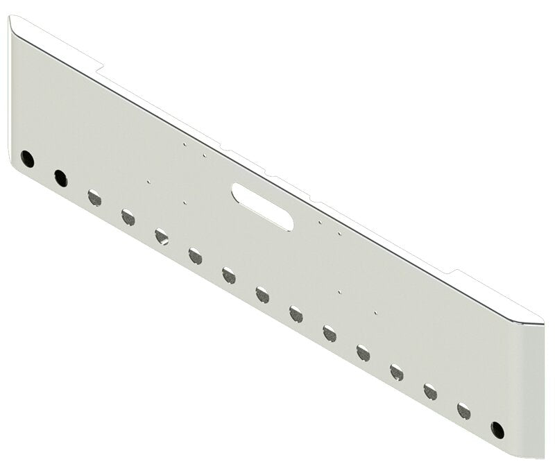 BUMPER FOR FREIGHTLINER CABOVER & CONVENTIONAL & CLASSIC 1984-1999 20" SQUARE ROLLED END CHROME WITH TOW HOLE AND 15 HOLES FOR 2" LIGHTS