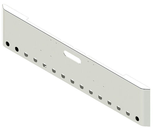 BUMPER FOR FREIGHTLINER CABOVER & CONVENTIONAL & CLASSIC 1984-1999 20" SQUARE ROLLED END CHROME WITH TOW HOLE AND 15 HOLES FOR 2" LIGHTS