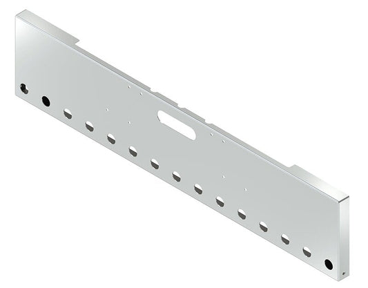 BUMPER FOR FREIGHTLINER CABOVER & CONVENTIONAL & CLASSIC 1984-1999 20" BOXED END CHROME WITH TOW HOLE AND 15 HOLES FOR 2" LIGHTS, 3/4" HOLE AT EACH END OF THE BUMPER