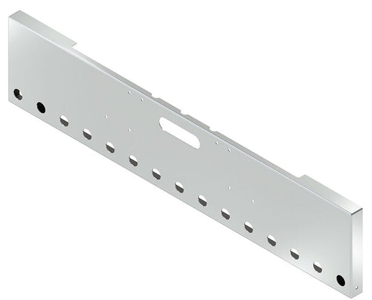 BUMPER FOR FREIGHTLINER CABOVER & CONVENTIONAL & CLASSIC 1984-1999 20" BOXED END CHROME WITH TOW HOLE AND 15 HOLES FOR 2" LIGHTS, 5/8" HOLE AT EACH END OF THE BUMPER