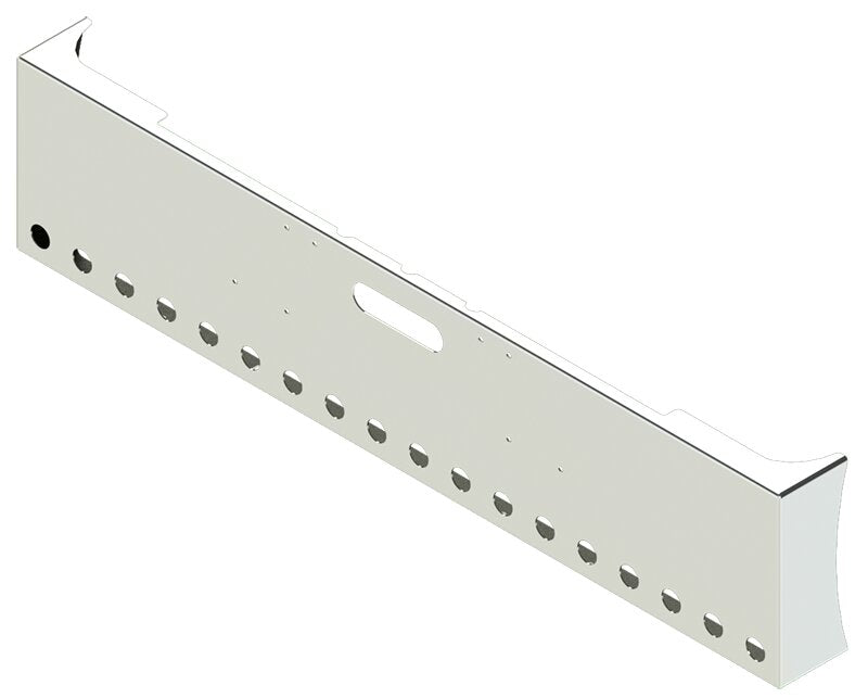 BUMPER FOR FREIGHTLINER CABOVER & CONVENTIONAL & CLASSIC 1984-1999 20" AMERICAN EAGLE BOXED END WITH 8" EARS CHROME WITH TOW HOLE, LIGHT HOLES