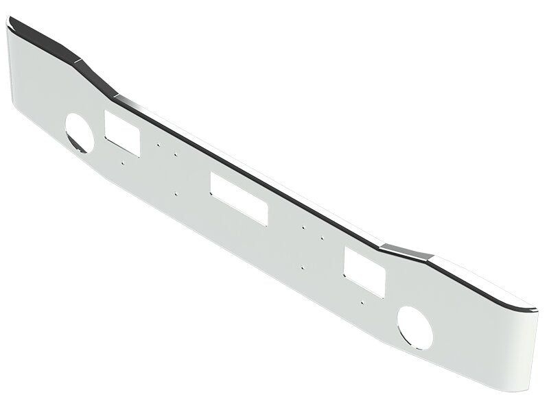 BUMPER FOR FREIGHTLINER FLC112 1986-1995 16" GULLWING CHROME WITH ROUND FOG LIGHT HOLES & STEP HOLES & TOW HOLE