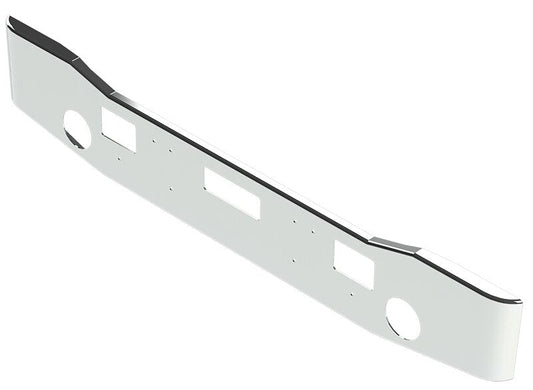 BUMPER FOR FREIGHTLINER FLC112 1986-1995 16" GULLWING CHROME WITH ROUND FOG LIGHT HOLES & STEP HOLES & TOW HOLE