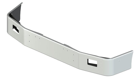 BUMPER FOR FREIGHTLINER FLD112 & FLD120 SETBACK 1989-2006 12" TO 14" SETBACK AXLE CHROME WITH RECTANGULAR FOG LIGHT HOLES