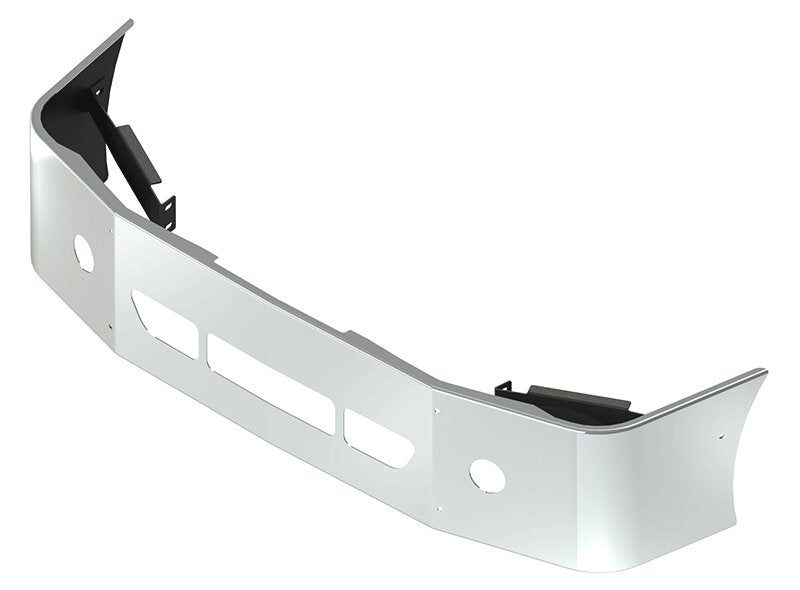 BUMPER FOR FREIGHTLINER COLUMBIA 2008-2022 18" SETBACK AXLE CHROME WITH ROUND FOG LIGHT HOLES & VENT HOLES