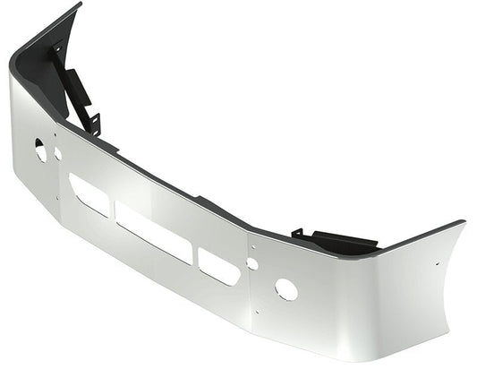 BUMPER FOR FREIGHTLINER COLUMBIA 2008-2022 20" SETBACK AXLE CHROME WITH TOW HOLE & ROUND FOG LIGHT HOLES & VENT HOLES