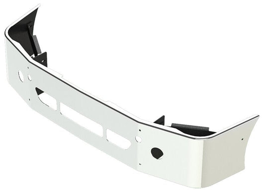 BUMPER FOR FREIGHTLINER COLUMBIA 2008-2022 & CENTURY 2008-2022 18" SETBACK AXLE CHROME WITH TOW HOLE & ROUND FOG LIGHT HOLES & VENT HOLES