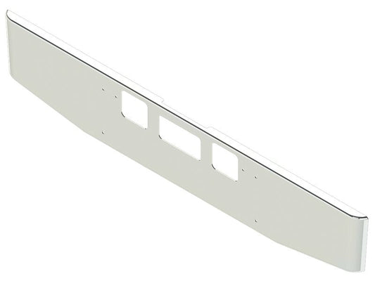 BUMPER FOR FREIGHTLINER CORONADO 122SD SET FORWARD 2010-2022 16" TAPER ROLLED END CHROME WITH TOW HOLE & STEP HOLES, AND THE TWO OUTER MOUNTING HOLES ARE VERTICALLY ALLIGNED