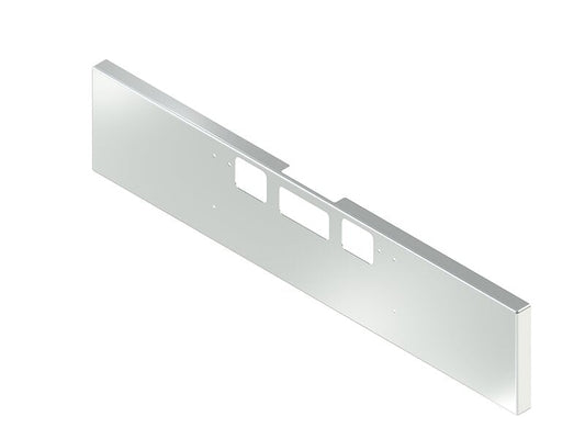 BUMPER FOR FREIGHTLINER CORONADO 122SD SET FORWARD 2010-2022 20" BOXED END CHROME WITH TOW HOLE & STEP HOLES, AND THE TWO OUTER MOUNTING HOLES ARE VERTICALLY ALLIGNED