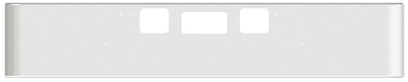 BUMPER FOR FREIGHTLINER CORONADO 122SD SET FORWARD 2010-2022 18" SQUARE ROLLED END CHROME WITH TOW HOLE & STEP HOLES AND LICENSE PLATE HOLES, AND THE TWO OUTER MOUNTING HOLES ARE DIAGONAL