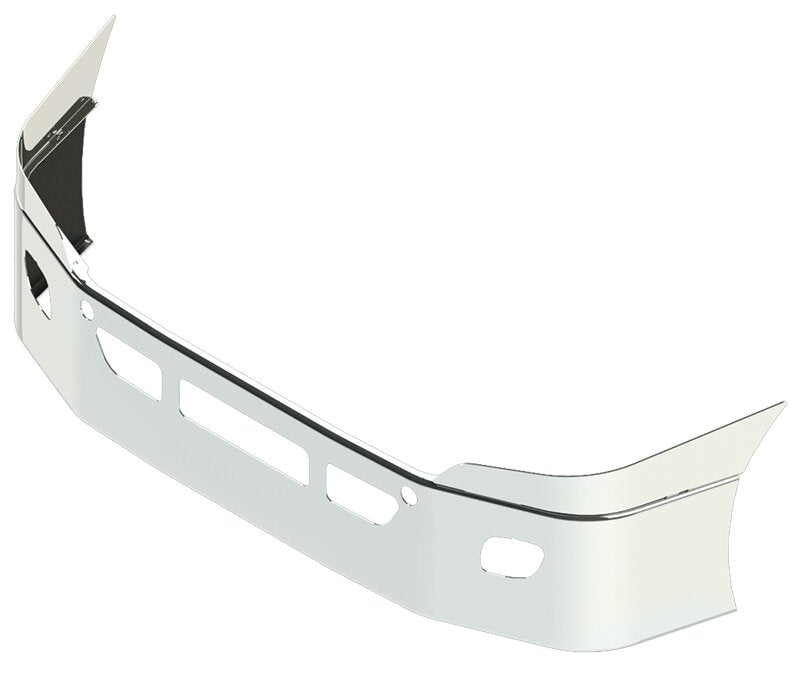 BUMPER FOR FREIGHTLINER CASCADIA P3 - REPLACES STAINLESS CLAD 2008-2017 16" SETBACK AXLE WITH TOP EXTENSIONS CHROME