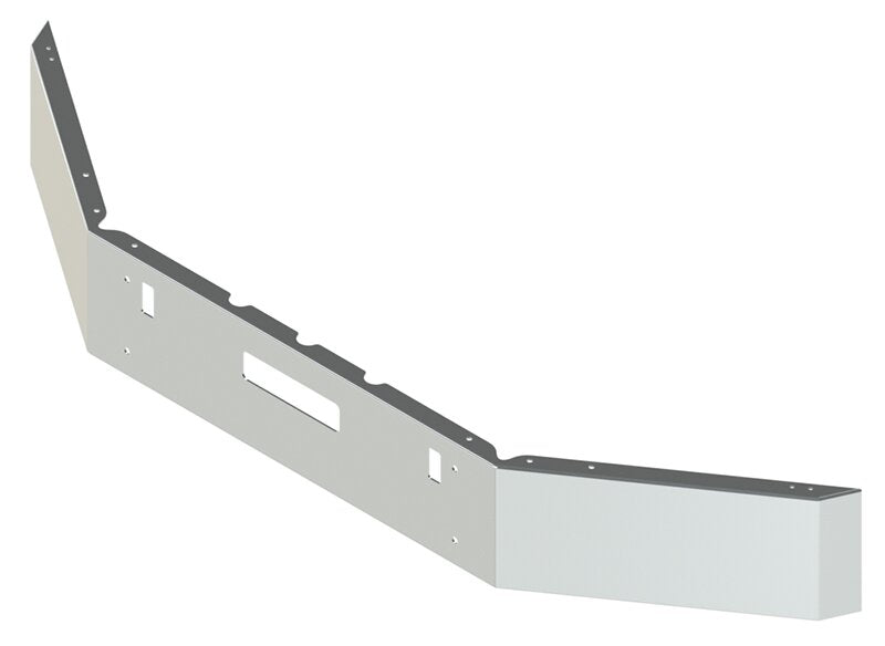 BUMPER FOR FREIGHTLINER FLD 112SD SETBACK AXLE 1989-1996 12" SQUARE HAND FORM CHROME WITH TOW HOLE & VENT HOLES