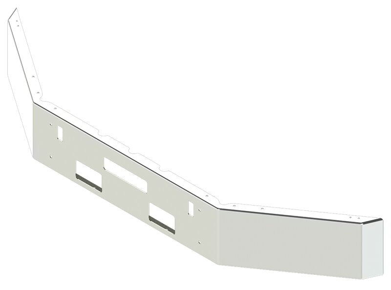 BUMPER FOR FREIGHTLINER FLD 112SD SETBACK AXLE 1989-1996 12" SQUARE HAND FORM CHROME
