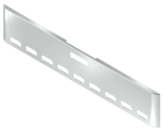 BUMPER FOR FREIGHTLINER FLD CLASSIC 2000-2002 18" SQUARE ROLLED END CHROME WITH TOW HOLE AND 9 OVAL HOLES