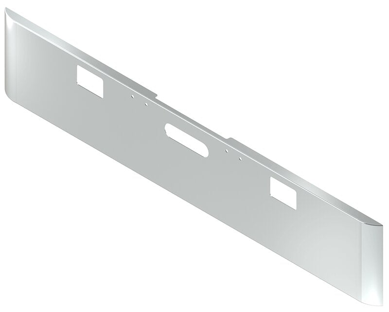 BUMPER FOR FREIGHTLINER FLD CLASSIC 2000-2002 18" SQUARE ROLLED END CHROME WITH TOW HOLE & STEP HOLES