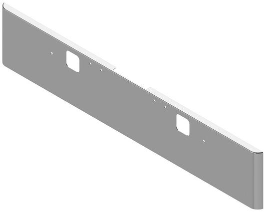 BUMPER FOR FREIGHTLINER FLD CLASSIC 1400 SERIES 2002-2007 18" SQUARE ROLLED END CHROME WITH STEP HOLES