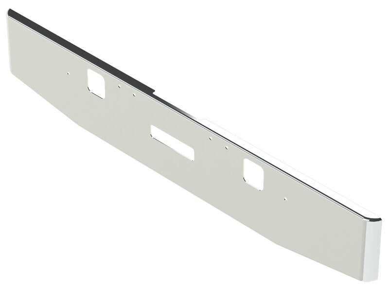 BUMPER FOR FREIGHTLINER FLD CLASSIC 1400 SERIES 2002-2007 16" TAPER ROLLED END CHROME WITH TOW HOLE & STEP HOLES