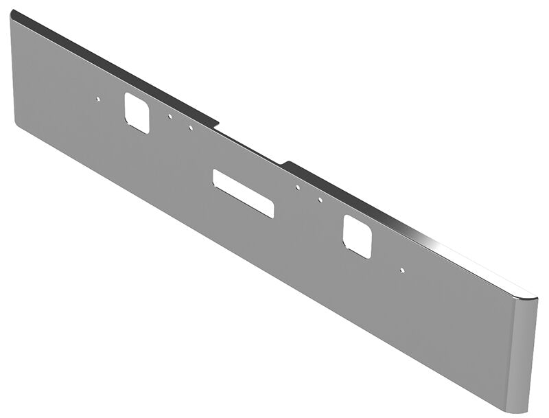 BUMPER FOR FREIGHTLINER FLD CLASSIC 1400 SERIES 2002-2007 18" SQUARE ROLLED END CHROME WITH TOW HOLE & STEP HOLES