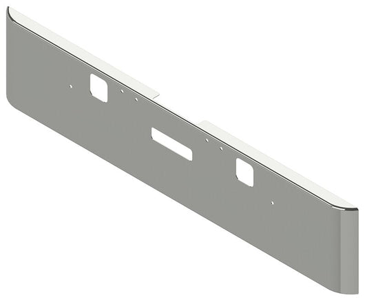 BUMPER FOR FREIGHTLINER FLD CLASSIC 2002-2007 20" SQUARE ROLLED END CHROME WITH TOW HOLE & STEP HOLES