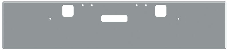 BUMPER FOR FREIGHTLINER FLD CLASSIC 2002-2007 20" BOXED END CHROME WITH TOW HOLE & STEP HOLES