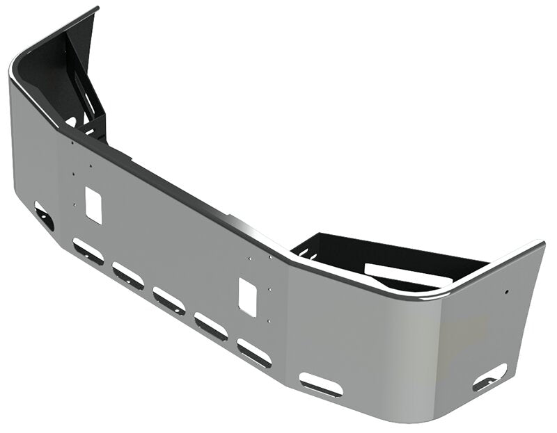 BUMPER FOR FREIGHTLINER COLUMBIA 1999-2007 & CENTURY 2005-2007 22" SETBACK AXLE STAINLESS STEEL WITH TOW HOLE AND 9 OVAL HOLES