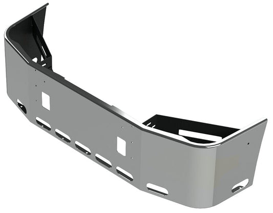 BUMPER FOR FREIGHTLINER COLUMBIA 1999-2007 & CENTURY 2005-2007 22" SETBACK AXLE STAINLESS STEEL WITH TOW HOLE AND 9 OVAL HOLES