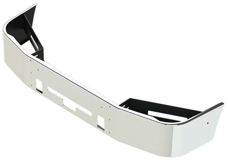BUMPER FOR FREIGHTLINER COLUMBIA 1999-2007 & CENTURY 2005-2007 12" TO 14" SETBACK AXLE CHROME WITH TOW HOLE & VENT HOLES