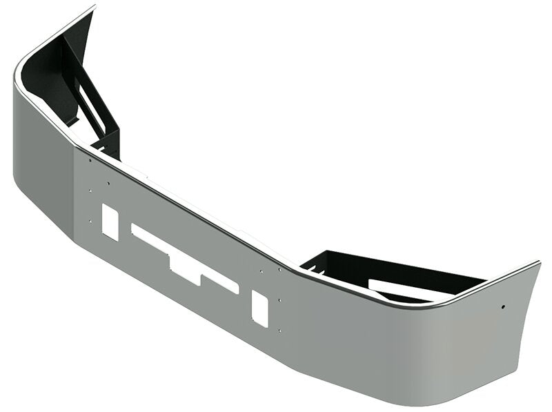 BUMPER FOR FREIGHTLINER COLUMBIA 1999-2007 & CENTURY 2005-2007 18" SETBACK AXLE CHROME WITH TOW HOLE & VENT HOLES