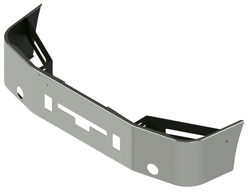 BUMPER FOR FREIGHTLINER COLUMBIA 1999-2007 & CENTURY 2005-2007 18" SETBACK AXLE CHROME WITH TOW HOLE & ROUND FOG LIGHT HOLES & VENT HOLES