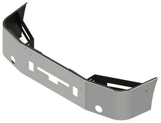 BUMPER FOR FREIGHTLINER COLUMBIA 1999-2007 & CENTURY 2005-2007 18" SETBACK AXLE CHROME WITH TOW HOLE & ROUND FOG LIGHT HOLES & VENT HOLES