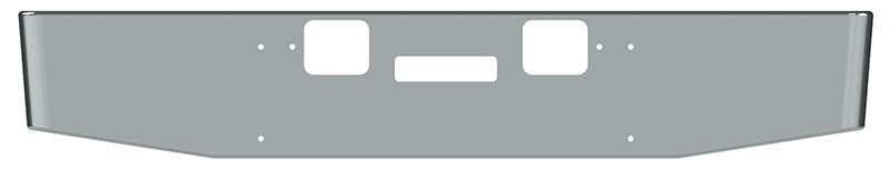BUMPER FOR FREIGHTLINER FLD CLASSIC 2008-2010 16" TAPER ROLLED END CHROME WITH TOW HOLE & STEP HOLES