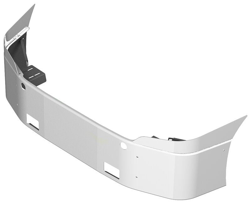 BUMPER FOR FREIGHTLINER CASCADIA P3 - REPLACES PLASTIC BUMPER 2008-2017 18" SETBACK AXLE WITH TOP EXTENSIONS CHROME