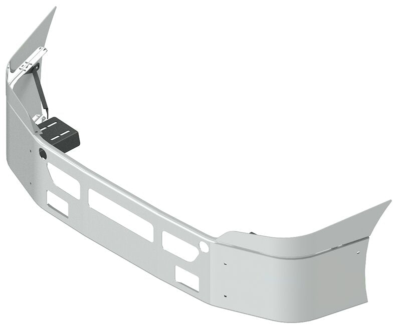 BUMPER FOR FREIGHTLINER CASCADIA P3 - REPLACES PLASTIC BUMPER 2008-2017 16" SETBACK AXLE WITH TOP EXTENSIONS CHROME