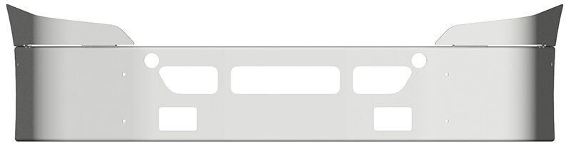 BUMPER FOR FREIGHTLINER CASCADIA P3 - REPLACES PLASTIC BUMPER 2008-2017 16" SETBACK AXLE WITH TOP EXTENSIONS CHROME