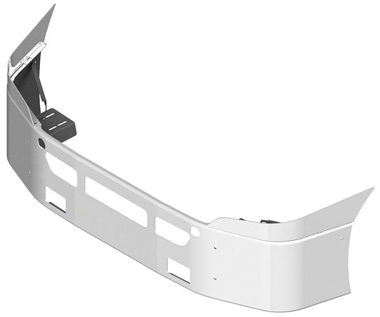 BUMPER FOR FREIGHTLINER CASCADIA P3 - REPLACES PLASTIC BUMPER 2008-2017 18" SETBACK AXLE WITH TOP EXTENSIONS CHROME