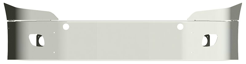 BUMPER FOR FREIGHTLINER CASCADIA P3 - REPLACES PLASTIC BUMPER 2008-2017 16" SETBACK AXLE WITH TOP EXTENSIONS CHROME