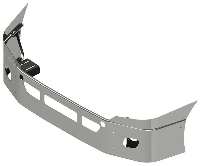 BUMPER FOR FREIGHTLINER CASCADIA P3 - REPLACES PLASTIC BUMPER 2008-2017 16" SETBACK AXLE WITH TOP EXTENSIONS CHROME