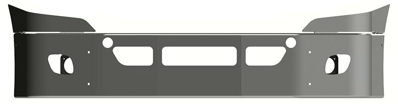 BUMPER FOR FREIGHTLINER CASCADIA P3 - REPLACES PLASTIC BUMPER 2008-2017 16" SETBACK AXLE WITH TOP EXTENSIONS CHROME