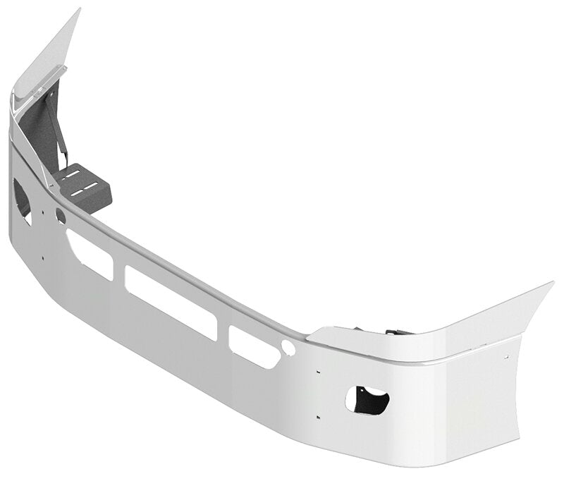 BUMPER FOR FREIGHTLINER CASCADIA P3 - REPLACES PLASTIC BUMPER 2008-2017 18" SETBACK AXLE WITH TOP EXTENSIONS CHROME