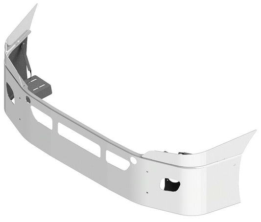 BUMPER FOR FREIGHTLINER CASCADIA P3 - REPLACES PLASTIC BUMPER 2008-2017 18" SETBACK AXLE WITH TOP EXTENSIONS CHROME