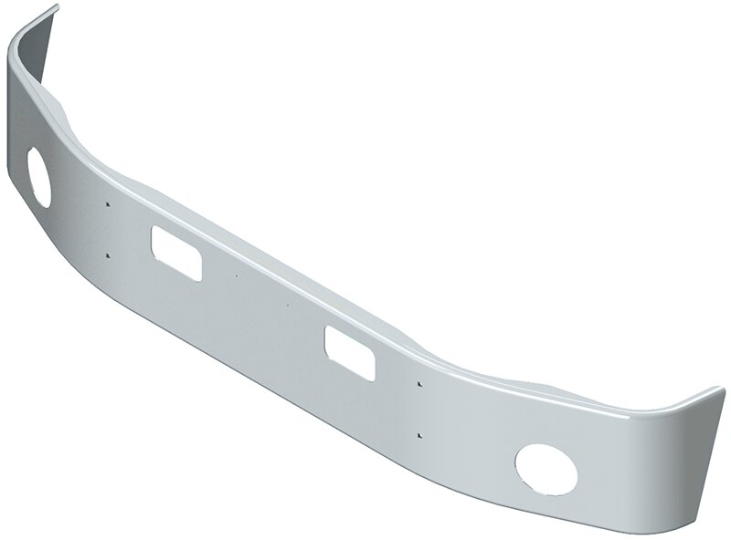 BUMPER FOR GMC C4500, C5500 2004-2006 12" TO 14" SETBACK AXLE CHROME WITH ROUND FOG LIGHT HOLES & VENT HOLES