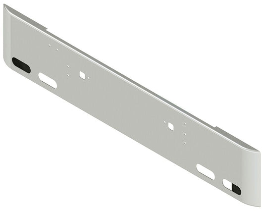 BUMPER FOR IHC 9300, 9370 CONVENTIONAL, 9670 CABOVER 1983-1996 18" SQUARE ROLLED END CHROME WITH TOW HOLE AND 4 OVAL HOLES