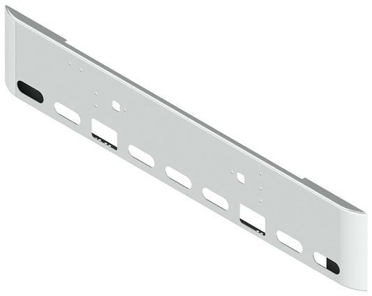 BUMPER FOR IHC 9300, 9370 CONVENTIONAL, 9670 CABOVER 1983-1996 18" SQUARE ROLLED END CHROME, LIGHT HOLES